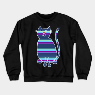 Cat Stripes Blue Crewneck Sweatshirt